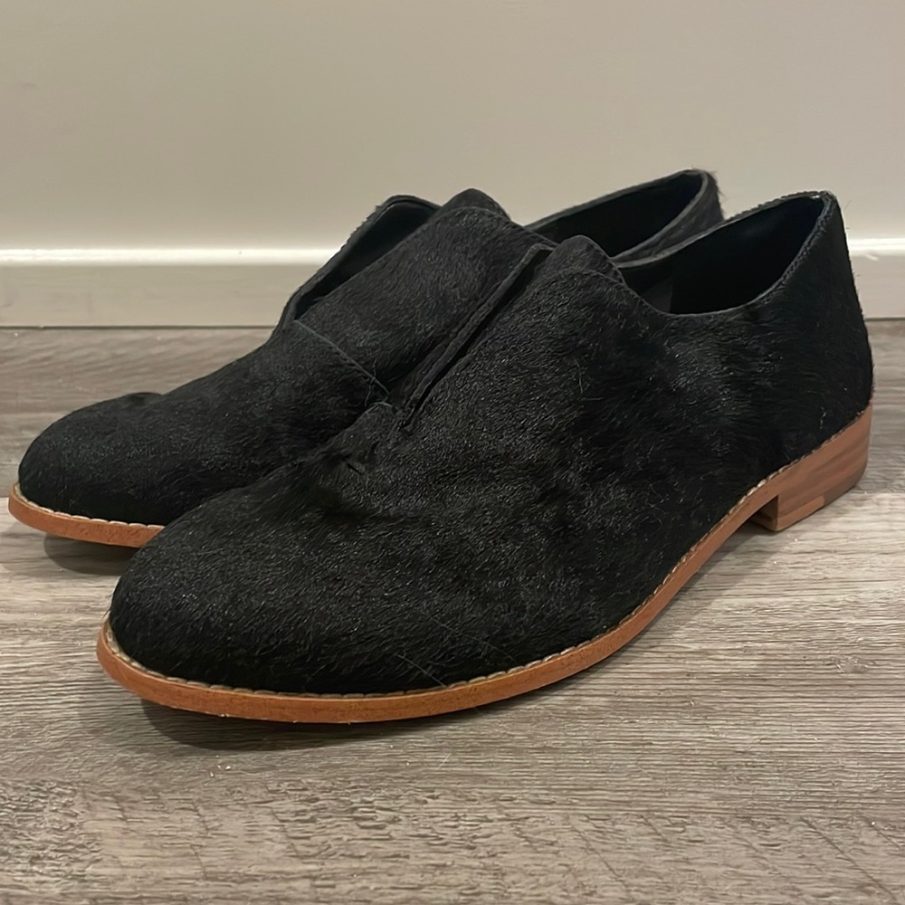 Black Fur Loafers